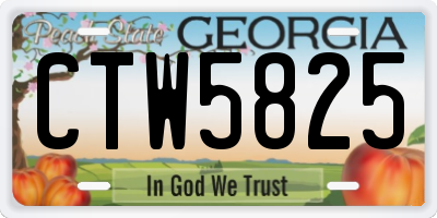 GA license plate CTW5825