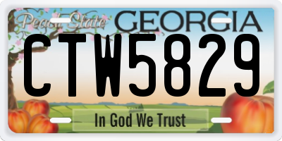 GA license plate CTW5829