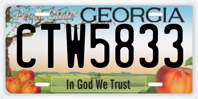 GA license plate CTW5833