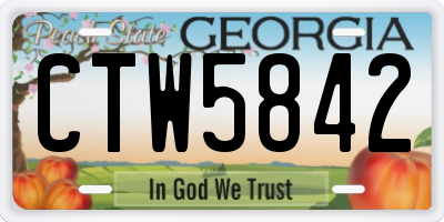 GA license plate CTW5842