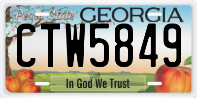 GA license plate CTW5849