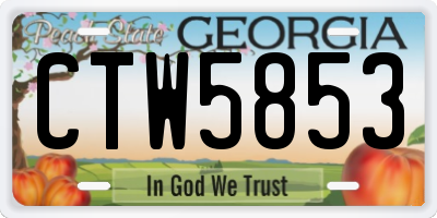 GA license plate CTW5853