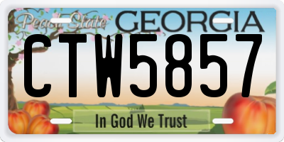GA license plate CTW5857