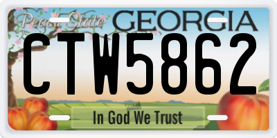 GA license plate CTW5862