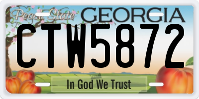 GA license plate CTW5872