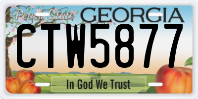 GA license plate CTW5877