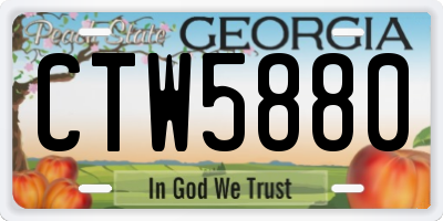 GA license plate CTW5880