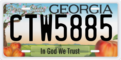 GA license plate CTW5885