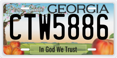 GA license plate CTW5886