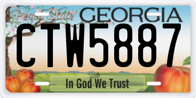 GA license plate CTW5887