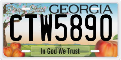 GA license plate CTW5890