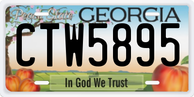 GA license plate CTW5895