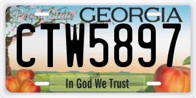 GA license plate CTW5897