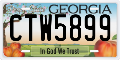 GA license plate CTW5899