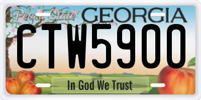 GA license plate CTW5900