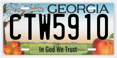 GA license plate CTW5910