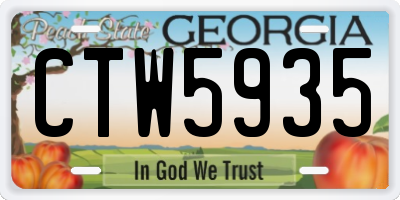GA license plate CTW5935
