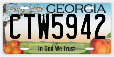 GA license plate CTW5942