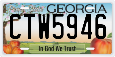 GA license plate CTW5946