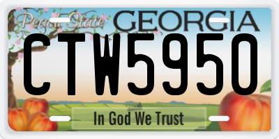 GA license plate CTW5950