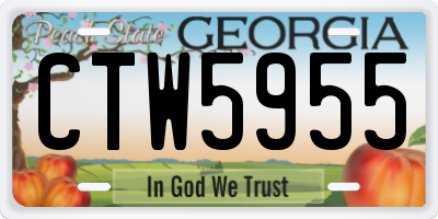 GA license plate CTW5955