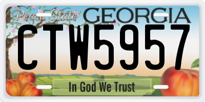 GA license plate CTW5957