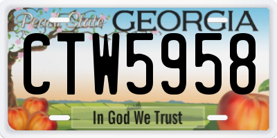 GA license plate CTW5958