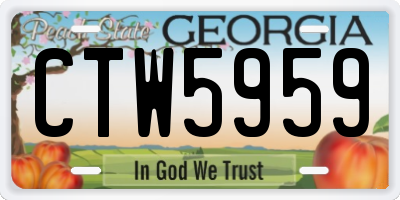 GA license plate CTW5959