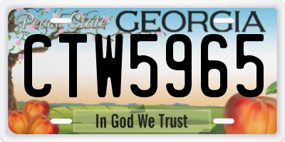 GA license plate CTW5965