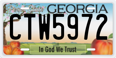GA license plate CTW5972