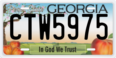 GA license plate CTW5975