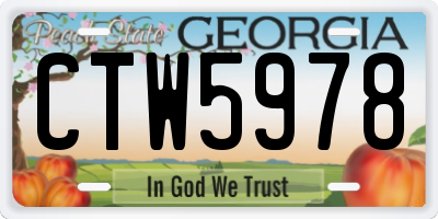GA license plate CTW5978