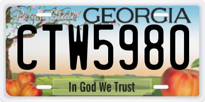 GA license plate CTW5980