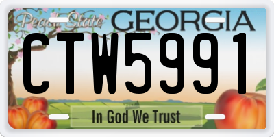GA license plate CTW5991