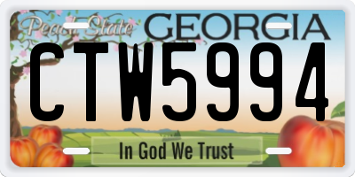 GA license plate CTW5994