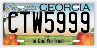 GA license plate CTW5999