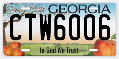 GA license plate CTW6006