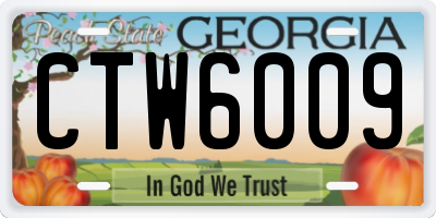 GA license plate CTW6009