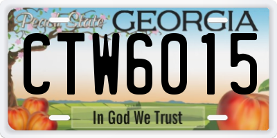 GA license plate CTW6015