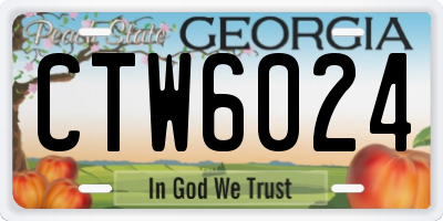 GA license plate CTW6024