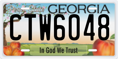 GA license plate CTW6048