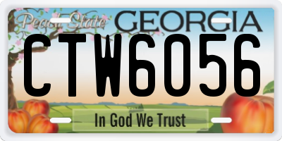 GA license plate CTW6056