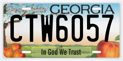 GA license plate CTW6057