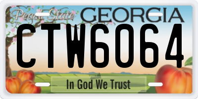 GA license plate CTW6064