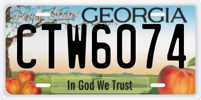 GA license plate CTW6074