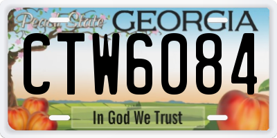 GA license plate CTW6084