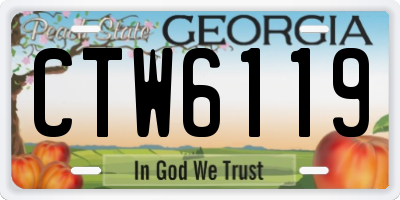 GA license plate CTW6119