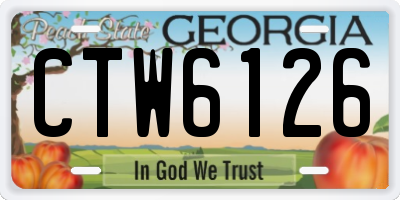 GA license plate CTW6126