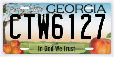 GA license plate CTW6127