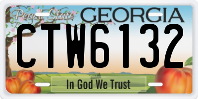 GA license plate CTW6132